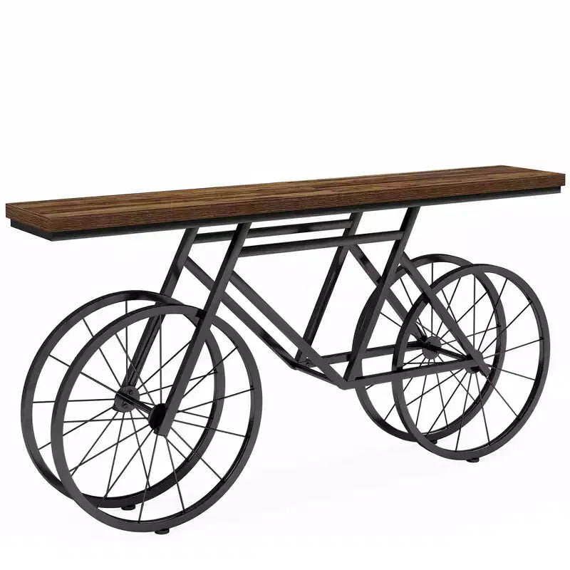 Tribesigns 70.9-inch Narrow Console Table with Bicycle Metal Base, Long Sofa Table Behind Couch for Living Room Entrance