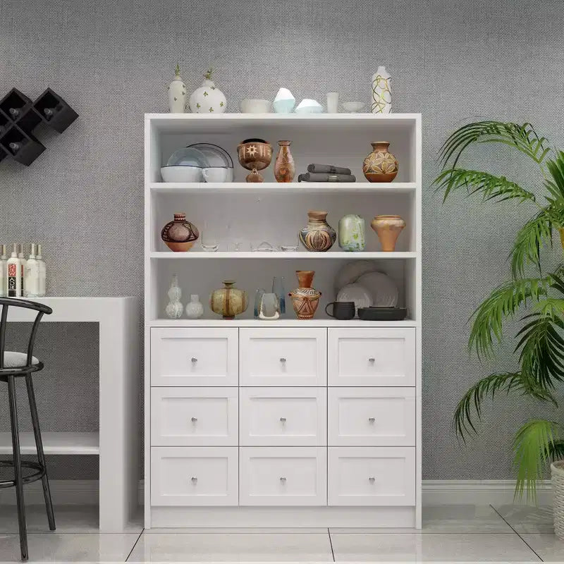 Famapy Living Room Dresser Multi Storage with Open Display Shelf White