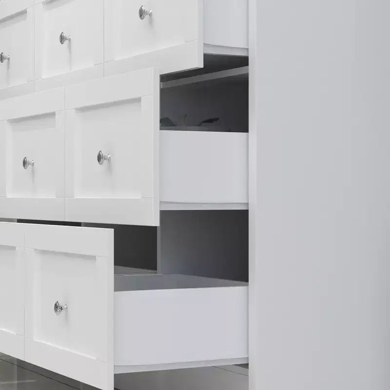 Famapy Living Room Dresser Multi Storage with Open Display Shelf White
