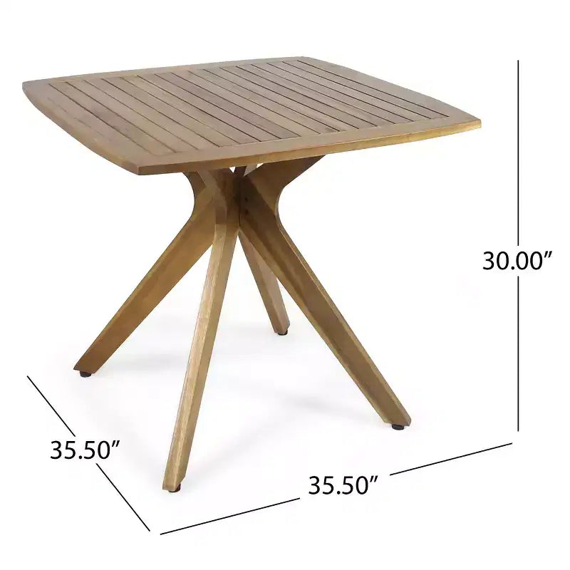 Christopher Knight Home Valmont Outdoor Acacia Wood 5 Piece Dining Set with Cushion, Teak/Cream