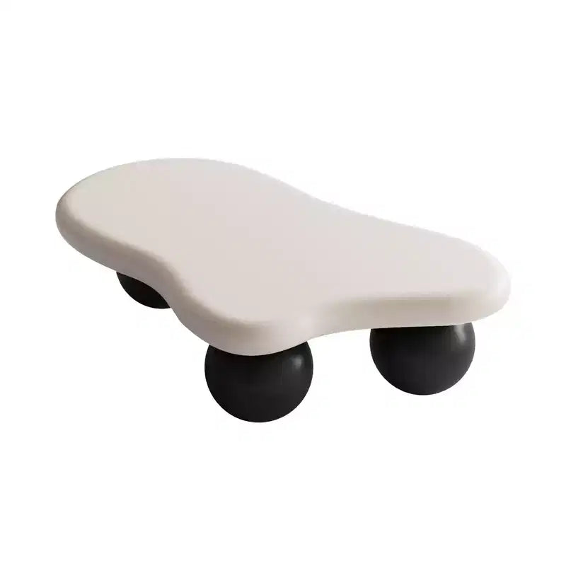 GDFStudio Dominic 40 Cloud Shaped Wood Top Coffee Table with Ball Plastic Legs
