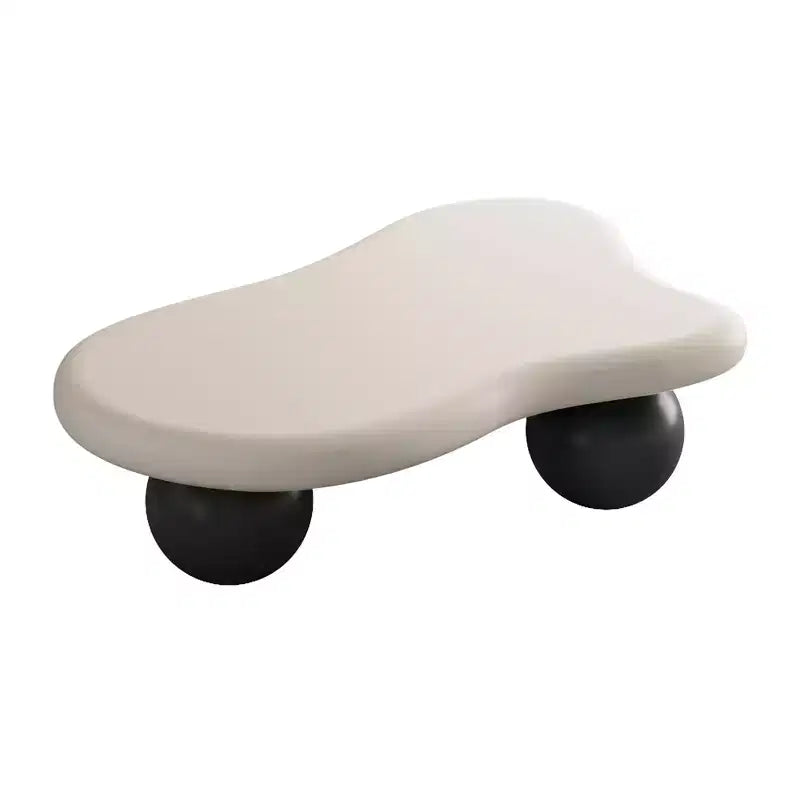 GDFStudio Dominic 40 Cloud Shaped Wood Top Coffee Table with Ball Plastic Legs