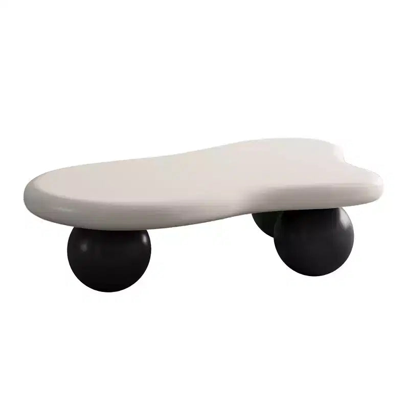 GDFStudio Dominic 40 Cloud Shaped Wood Top Coffee Table with Ball Plastic Legs