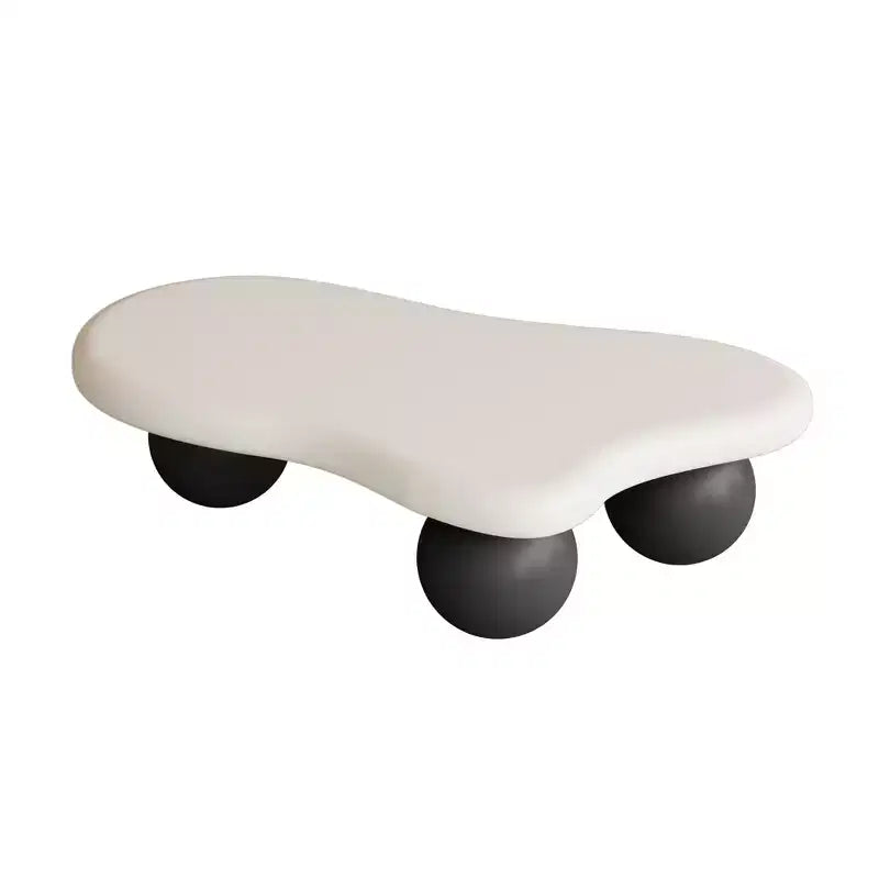 GDFStudio Dominic 40 Cloud Shaped Wood Top Coffee Table with Ball Plastic Legs