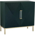 55 Downing Street Saga 36 Wide Green and Gold 2-Door Accent Chest