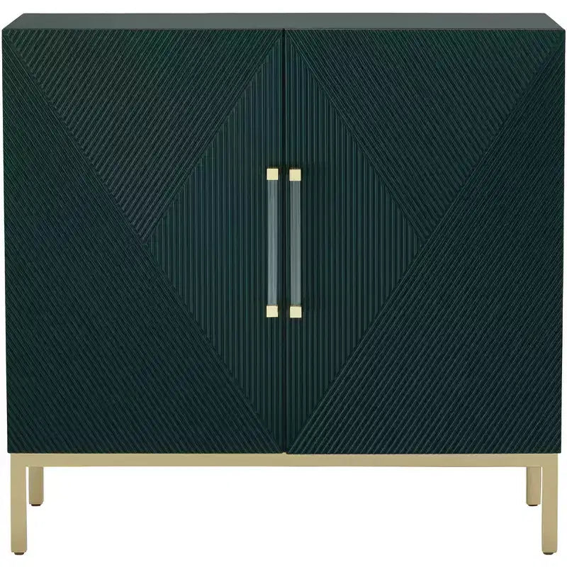 55 Downing Street Saga 36 Wide Green and Gold 2-Door Accent Chest