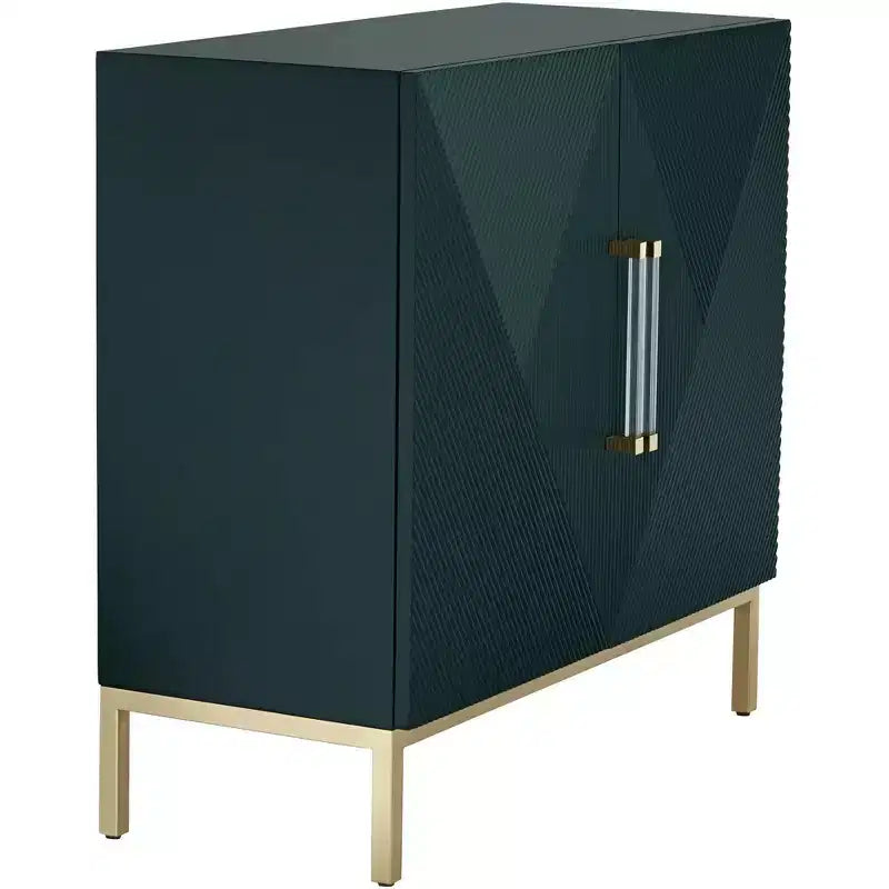 55 Downing Street Saga 36 Wide Green and Gold 2-Door Accent Chest
