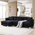 Modern L-Shaped Cloud Sofa: 4-Seat Chenille Luxury Couch with Oversized Chaise, 2 Free Pillows - Ideal for Living Room, Apartment, Office
