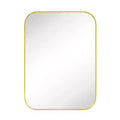 TEHOME Lucia Small Contemporary Rounded Rectangular Framed Wall Mounted Bathroom Vanity Mirror in Gold