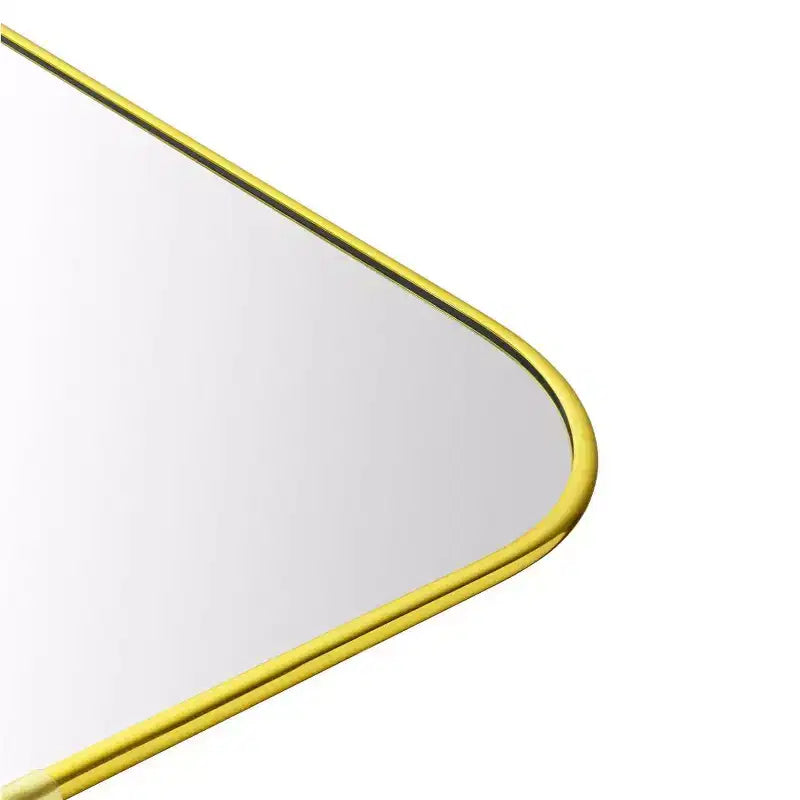 TEHOME Lucia Small Contemporary Rounded Rectangular Framed Wall Mounted Bathroom Vanity Mirror in Gold