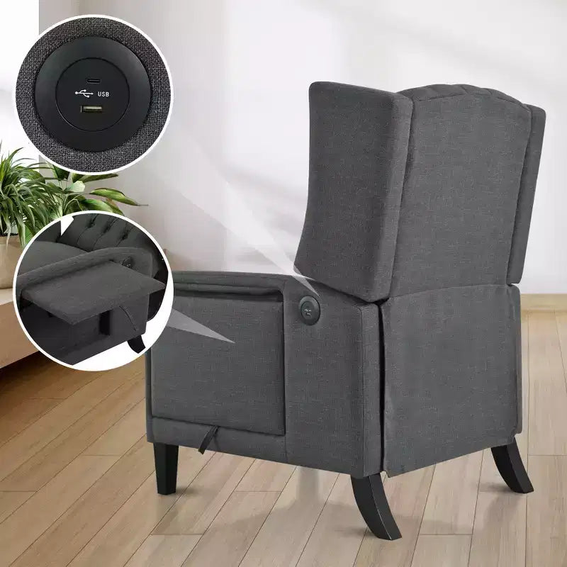 Christopher Knight Home Nicole Button-tufted Upholstered Recliner Chair with Foldable Side Table