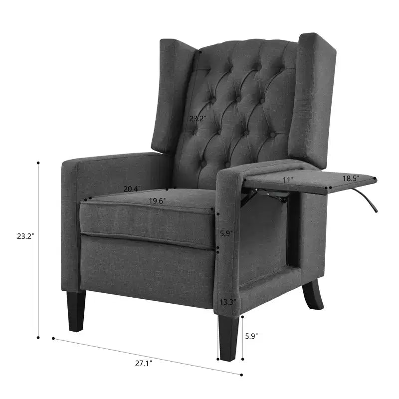 Christopher Knight Home Nicole Button-tufted Upholstered Recliner Chair with Foldable Side Table