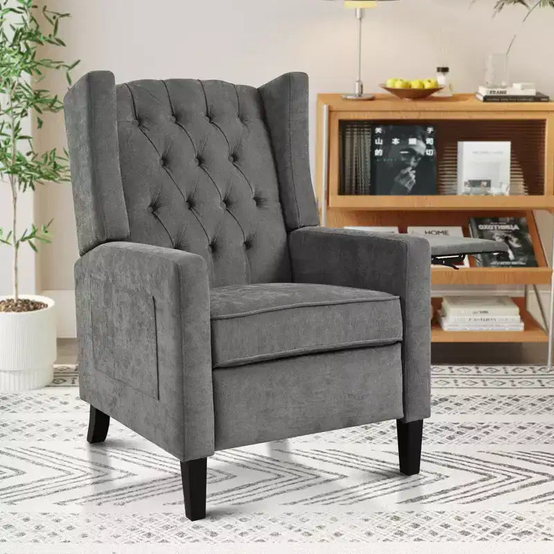 Christopher Knight Home Nicole Button-tufted Upholstered Recliner Chair with Foldable Side Table