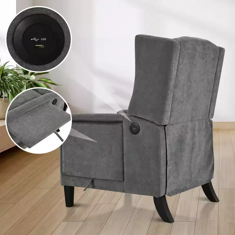 Christopher Knight Home Nicole Button-tufted Upholstered Recliner Chair with Foldable Side Table