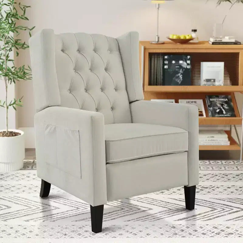 Christopher Knight Home Nicole Button-tufted Upholstered Recliner Chair with Foldable Side Table