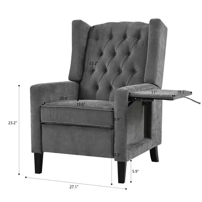 Christopher Knight Home Nicole Button-tufted Upholstered Recliner Chair with Foldable Side Table