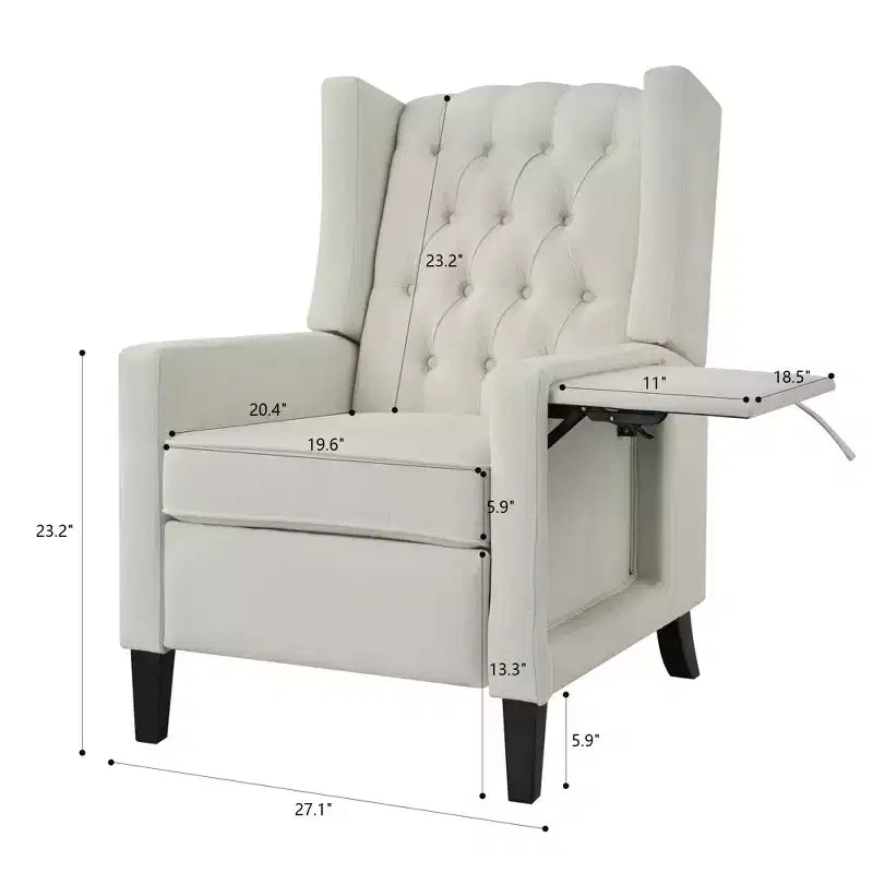 Christopher Knight Home Nicole Button-tufted Upholstered Recliner Chair with Foldable Side Table
