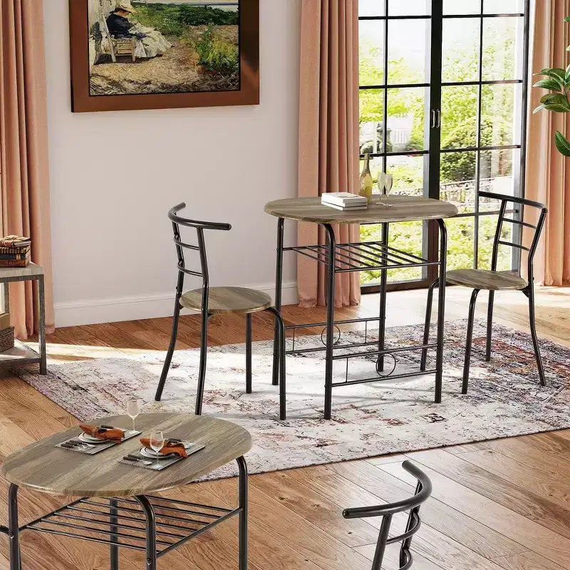 EROMMY Dining Table Set Featuring a Stylish Faux Marble or Wood Grain Table with Modern Chairs