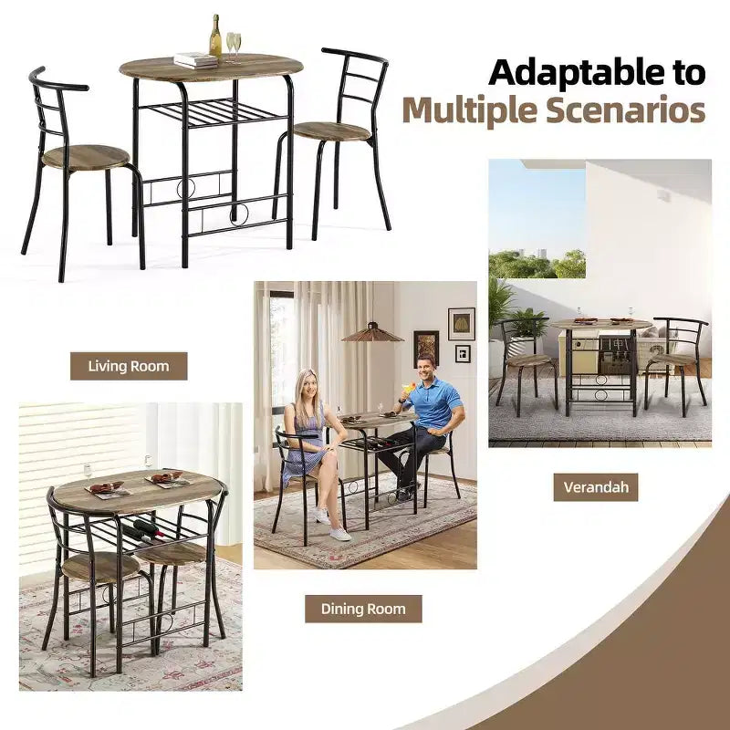 EROMMY Dining Table Set Featuring a Stylish Faux Marble or Wood Grain Table with Modern Chairs