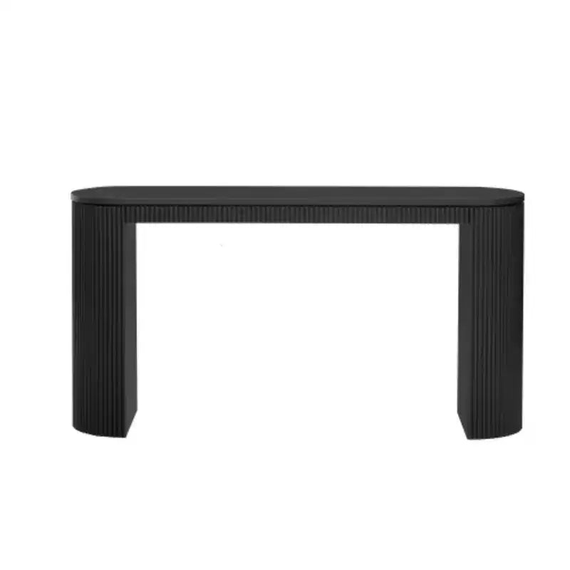 Curved Design Console Table with Unique Vertical Stripe Design ,Suitable for Living Room,Study and Entrance