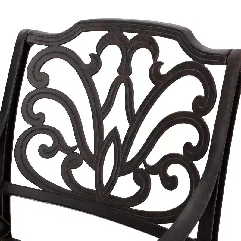 Ensemble de salle à manger extérieur 5 pièces en aluminium Christopher Knight Home Alfresco avec motif en treillis et trou pour parasol, bronze