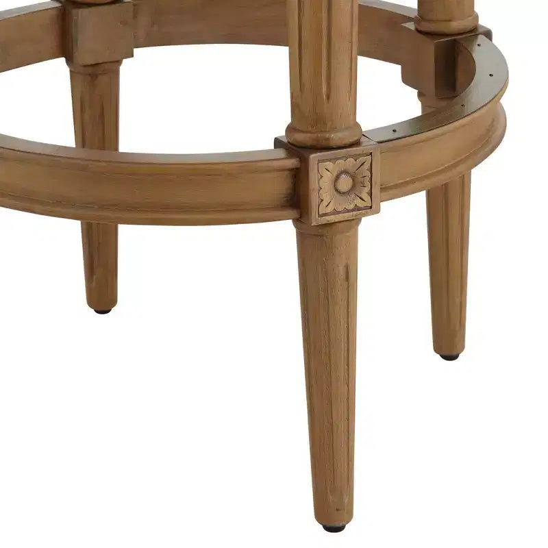 55 Downing Street Oliver 30 1/2 High Sand Fabric Scroll Back Swivel Bar Stool