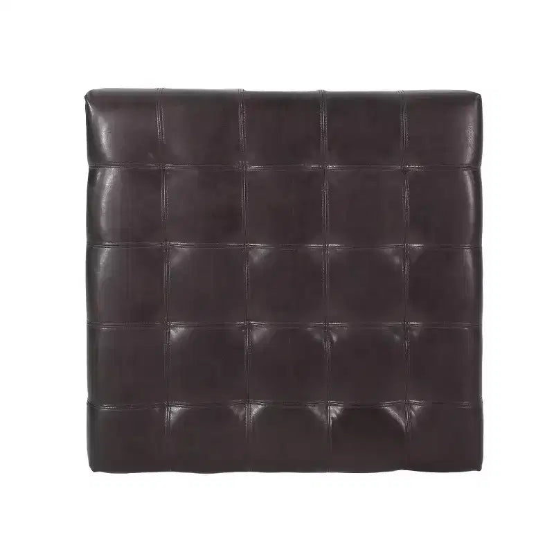 Christopher Knight Home Ellie Contemporary Tufted Faux Leather and Birch Wood Upholstered Storage Ottoman