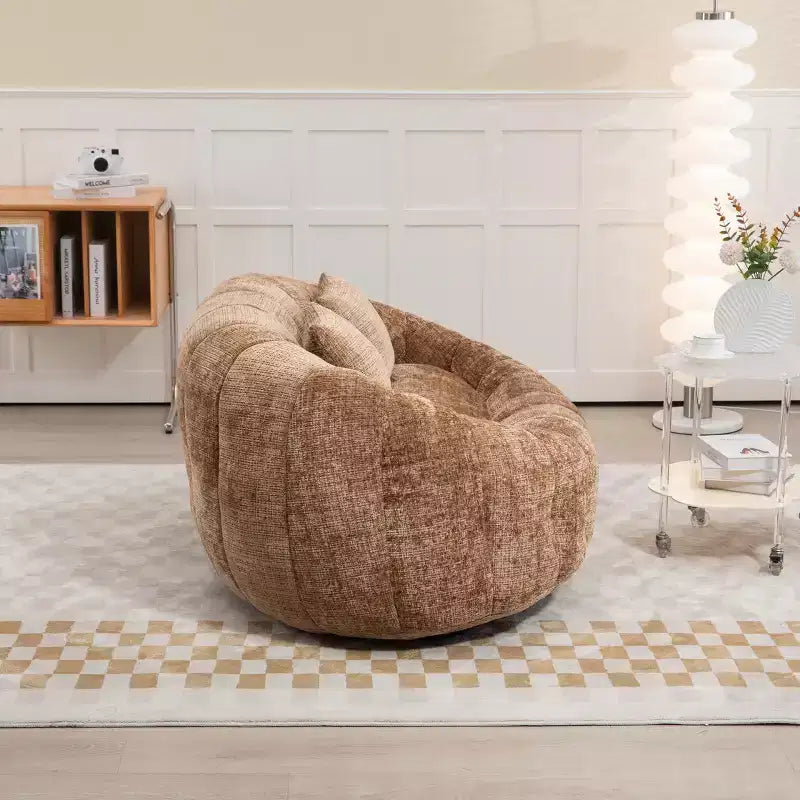 GDFStudio Anna Chenille Tufted 57.06 W Bean Bag Sofa with 2 Pillows