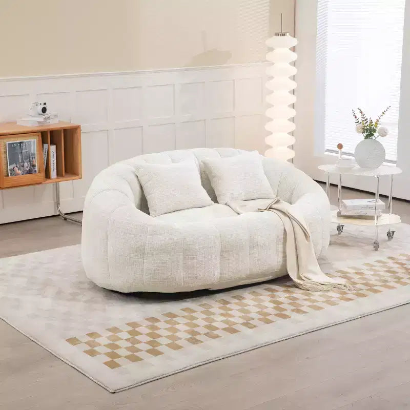 GDFStudio Anna Chenille Tufted 57.06 W Bean Bag Sofa with 2 Pillows
