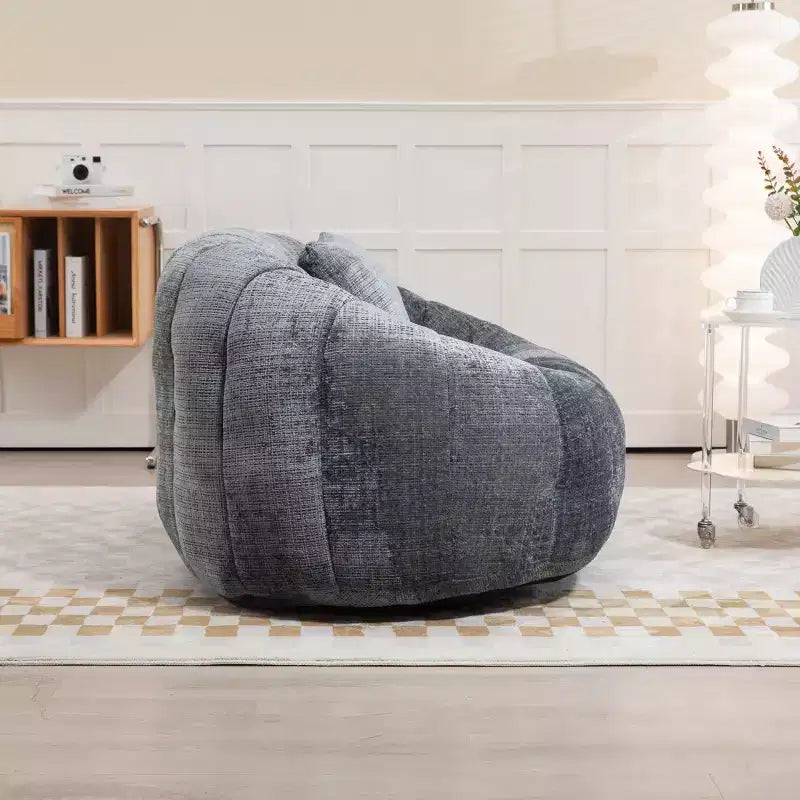 GDFStudio Anna Chenille Tufted 57.06 W Bean Bag Sofa with 2 Pillows