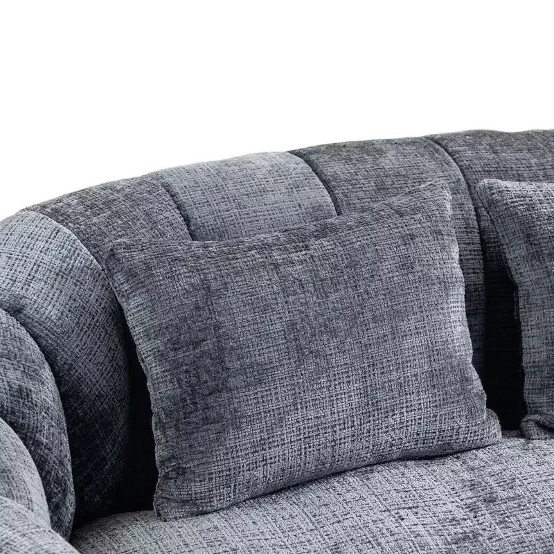 GDFStudio Anna Chenille Tufted 57.06 W Bean Bag Sofa with 2 Pillows