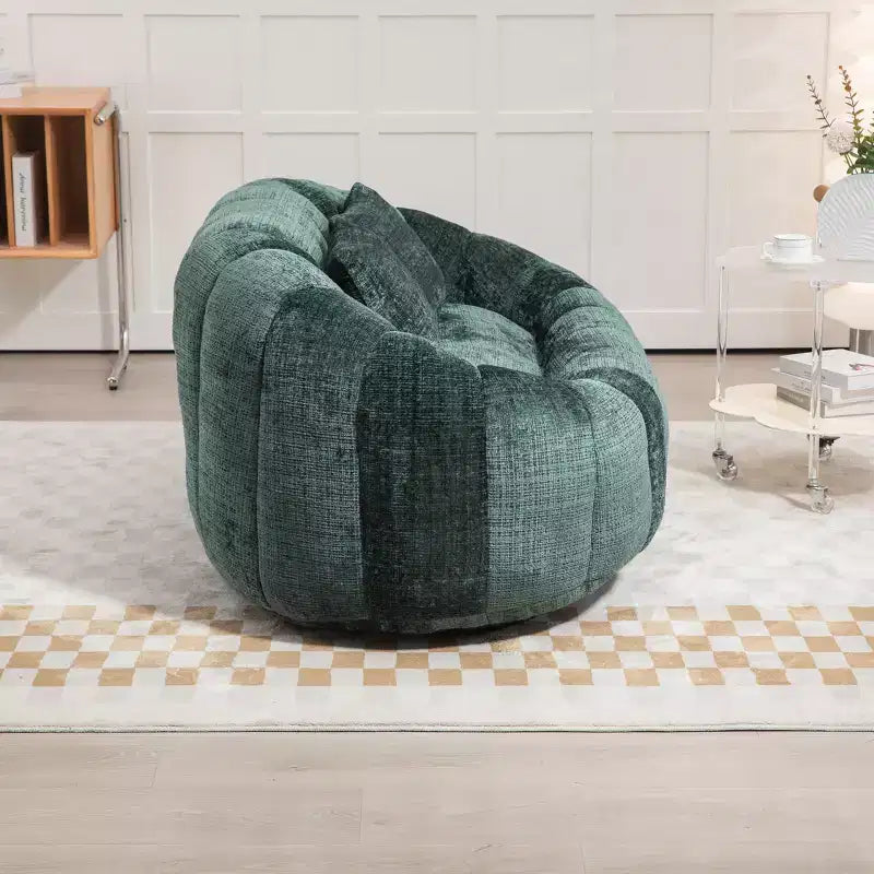GDFStudio Anna Chenille Tufted 57.06 W Bean Bag Sofa with 2 Pillows