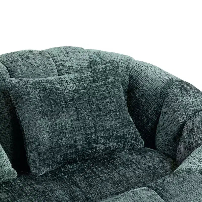 GDFStudio Anna Chenille Tufted 57.06 W Bean Bag Sofa with 2 Pillows