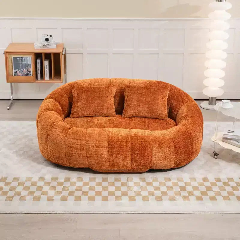 GDFStudio Anna Chenille Tufted 57.06 W Bean Bag Sofa with 2 Pillows