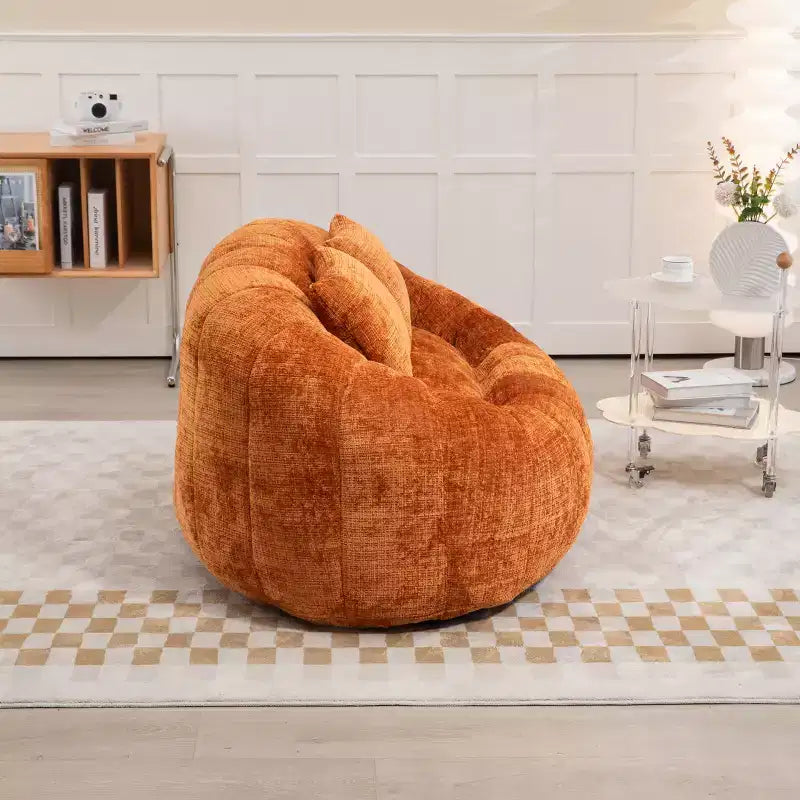 GDFStudio Anna Chenille Tufted 57.06 W Bean Bag Sofa with 2 Pillows