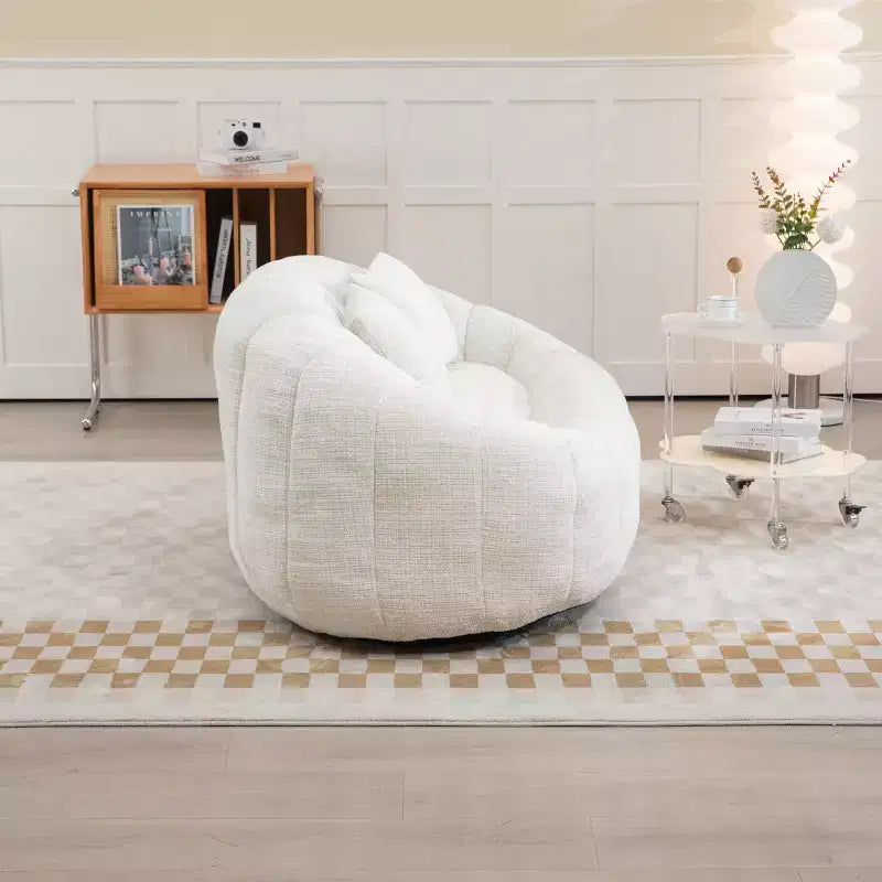 GDFStudio Anna Chenille Tufted 57.06 W Bean Bag Sofa with 2 Pillows
