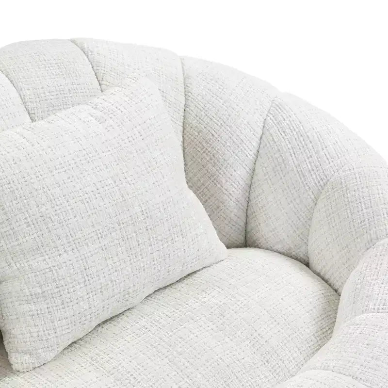 GDFStudio Anna Chenille Tufted 57.06 W Bean Bag Sofa with 2 Pillows