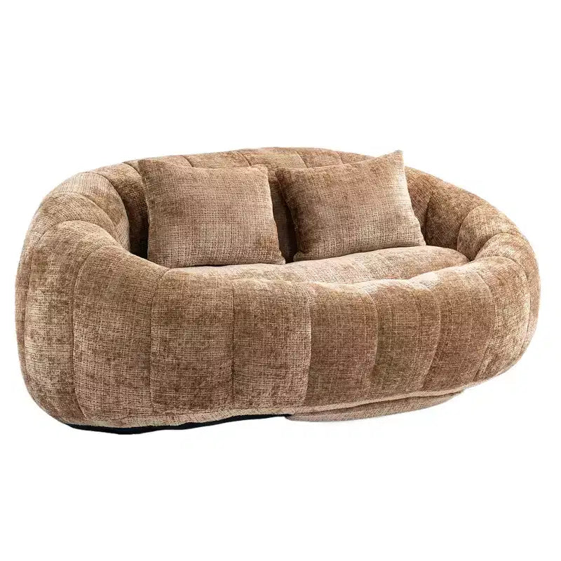 GDFStudio Anna Chenille Tufted 57.06 W Bean Bag Sofa with 2 Pillows