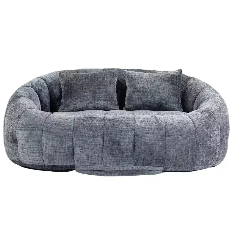 GDFStudio Anna Chenille Tufted 57.06 W Bean Bag Sofa with 2 Pillows