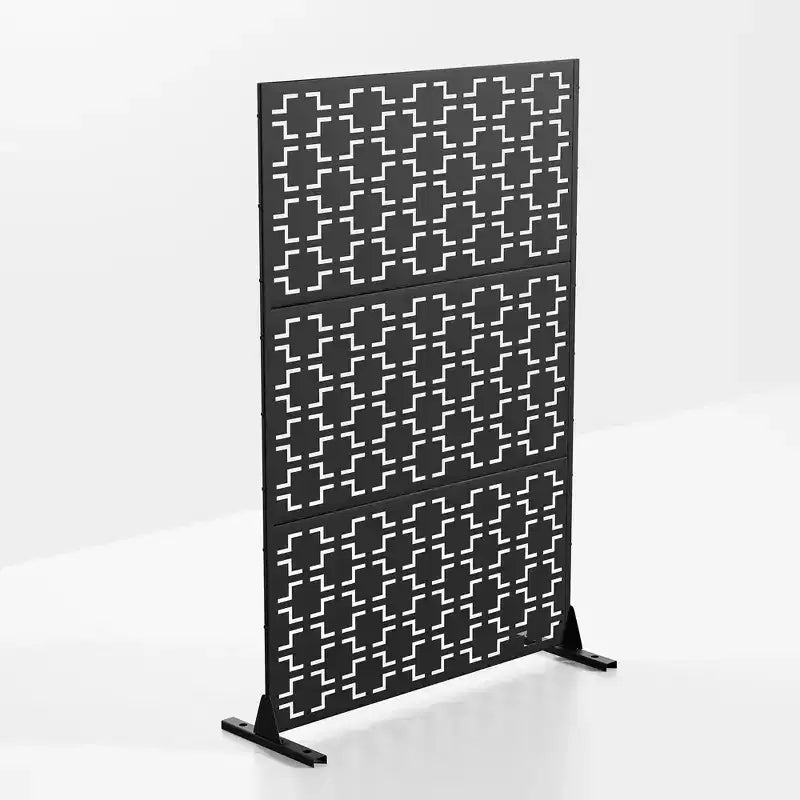 71.37x46.8x15.6 Inch Square Black Galvanized Sheet Screen - Durable Home Partition Material