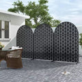 Square 01 Black Arched Galvanized Steel Screen 183x120x40cm