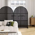 Parallel Lines 01 Black Arched Galvanized Steel Screen 183x120x40cm