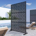 Boris Black Galvanized Steel Screen 183x120x40cm