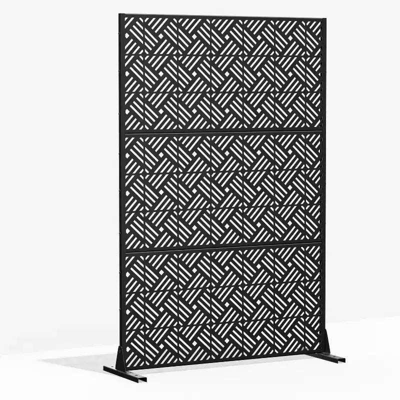 Boris Black Galvanized Steel Screen 183x120x40cm