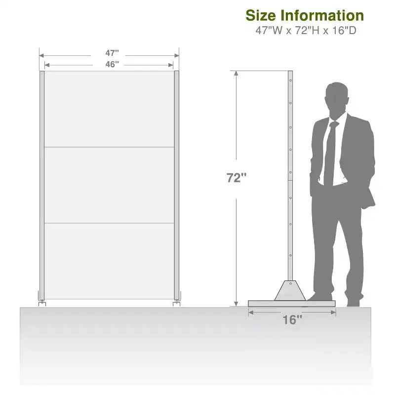 Boris Black Galvanized Steel Screen 183x120x40cm