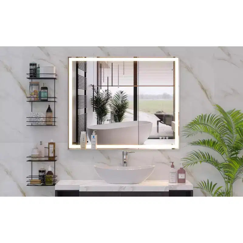 30x36 LED Bathroom Vanity Mirror:Wall Mounted, Adjustable Lighting, Anti-Fog, Touch Switch