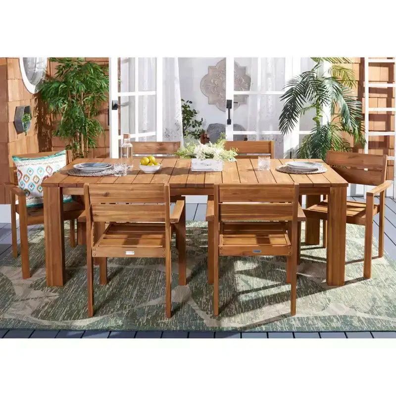 Ensemble de salle à manger d'extérieur Hestia 7 pièces - Intérieur/extérieur - PAT7310 - Naturel - Safavieh