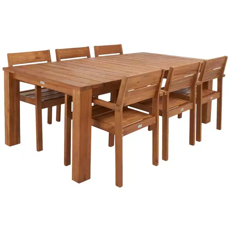 Ensemble de salle à manger d'extérieur Hestia 7 pièces - Intérieur/extérieur - PAT7310 - Naturel - Safavieh