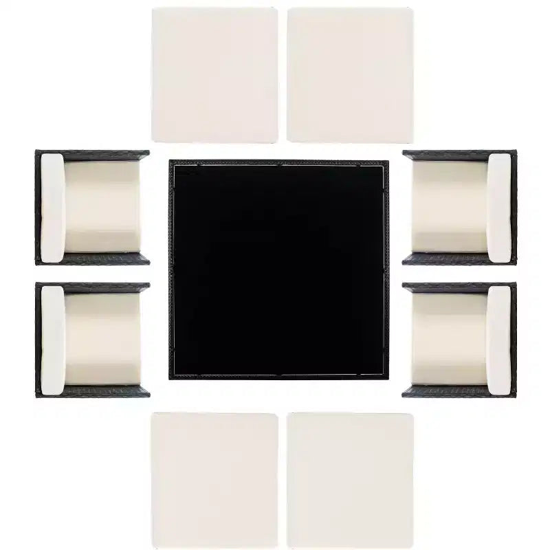 Klena 9 Piece Dining Set - Indoor/Outdoor - PAT9024 - Black/Beige - Safavieh