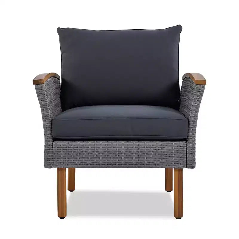 Whisen 9-Piece Weather-Resistant Patio Rattan Furniture Sets & Outdoor Conversation Sectional Sofa Couch Set with Coffee Table and Cushions - Gray